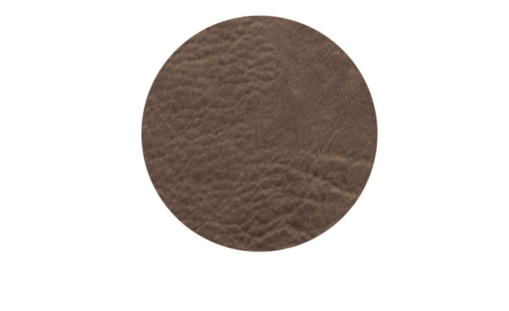 Untersetzer Vegan Leather 10 cm aus braunem Kunstleder.