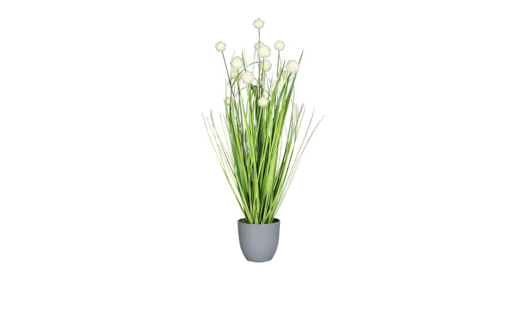 Grasarrangement 75 cm in einem grauen Pflanztopf