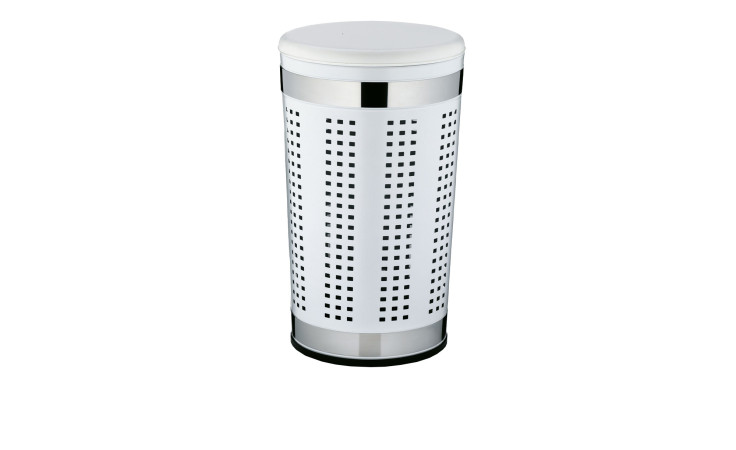 Sitz-Wäschebox Sevilla 60,5 cm aus Metall in weiß