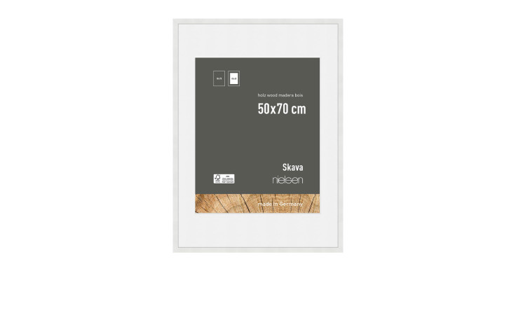 Holz-Bilderrahmen Skava 50 x 70 cm in weiß.