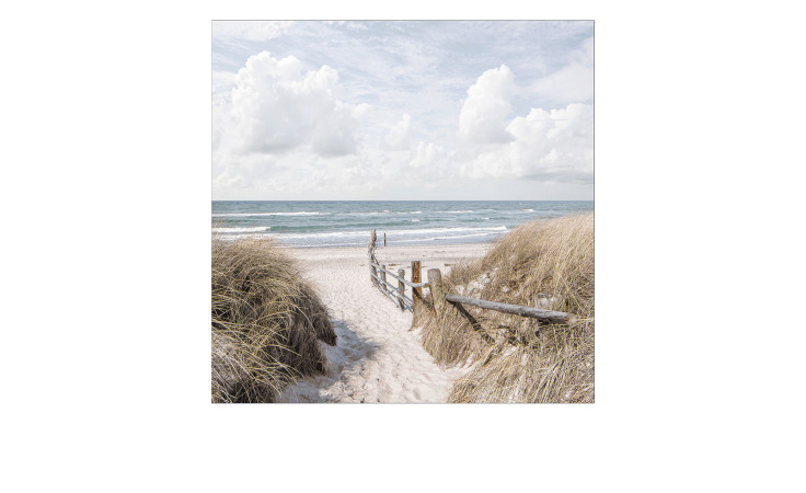 Glasbild Way To Beach 30 x 30 cm. Glasbild mit dem Thema - Strand.