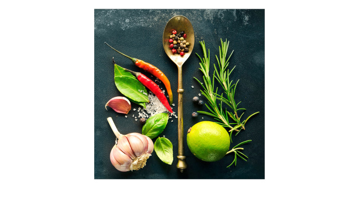 Glasbild Vintage Herbage 30 x 30 cm. Glasbild mit dem Thema - Kochen.