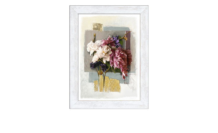 Rahmenbild Ornaments with Peonies 64 x 84 cm. Rahmenbild mit dem Thema - Blumen.
