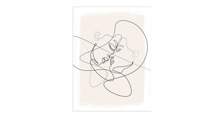 Leinwandbild Line Art Face 60 x 80 cm