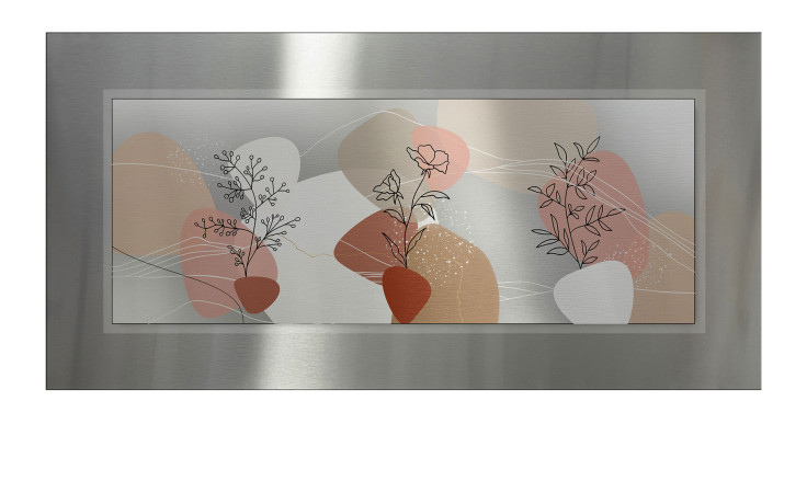 Alubild Line Art Leaves 50 x 100 cm