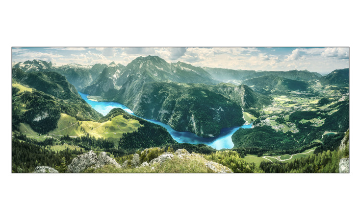 Leinwandbild Mountain in Landscape 30 x 80 cm