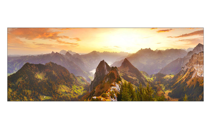 Leinwandbild Mountain in Landscape 30 x 80 cm