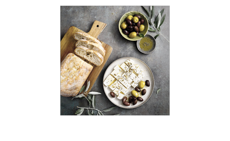 Glasbild Mediterrean Food 20 x 20 cm