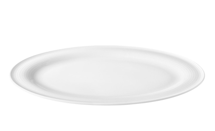 Servierplatte Beat 23,9 x 31,1 cm aus weißem Porzellan.