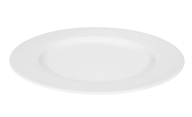 Speiseteller Rondo/Liane 27,1 cm aus weißem Porzellan.