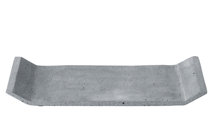 Tablett Moon 30 x 12,5 cm aus Polystone in grau.