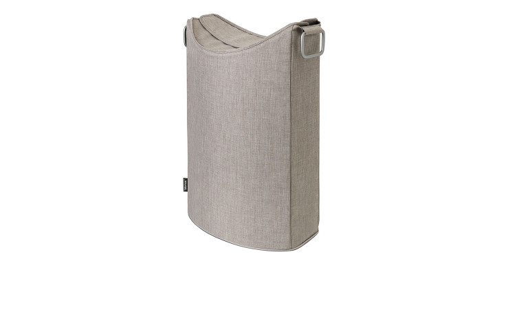 Wäschesammler Frisco Lounge 68 cm aus Aluminum und Kunststoff und einem Bezug aus Synthetikfaser in Taupe. 