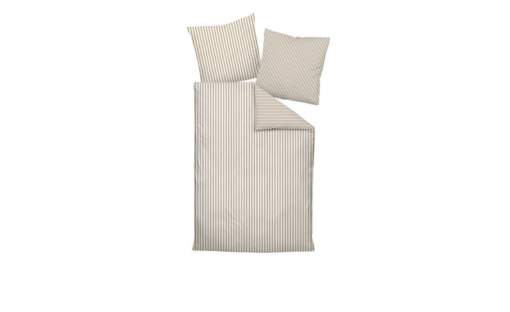 Mako-Satin Bettwäsche Modernclassic in der Göße 155 x 200 cm un in der Farbausführung beige