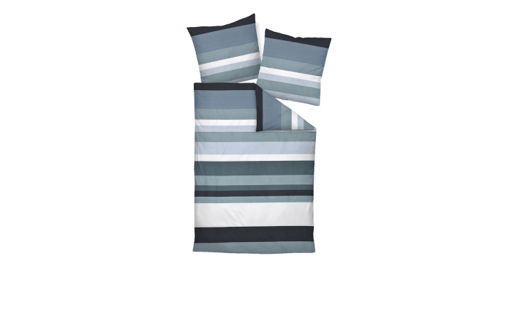 Mako-Satin Bettwäsche 87078 J. D. in der Größe 135 x 200 cm und in der Farbe blau, grün, weiß, sxhwarz, gestreift