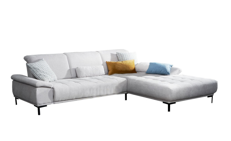Komfort- Ecksofa Florenz Comfort, in der Farbausführung Silber