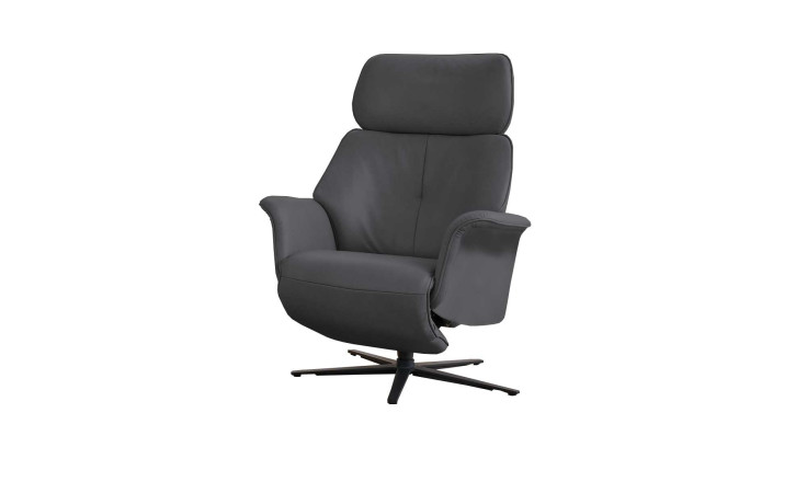 Basis-Relaxsessel 7362 in einem Lederbezug, Farbausführung Briket