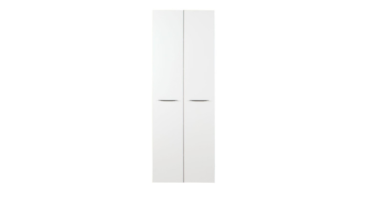 Türenpaar Design-Office in Hochglanz weiß mit anthraziten Griffen.
