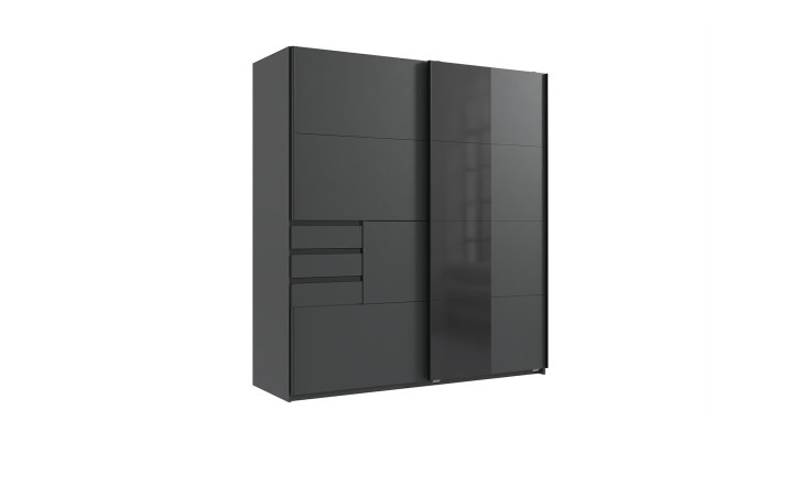 Schwebetürenschrank Berlin Plus in der Farbe Graphit