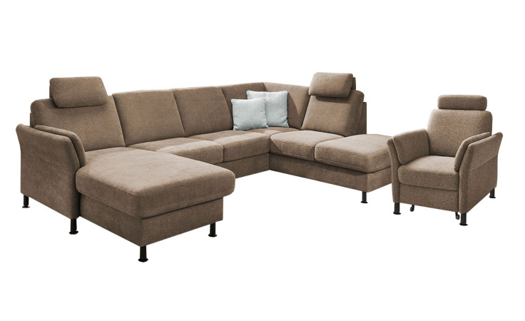 Komfort-Ecksofa plano|FORM Lirio in der Farbausführung Camel