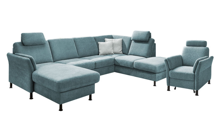 Komfort-Ecksofa plano|FORM Lirio in der Farbausführung Ice