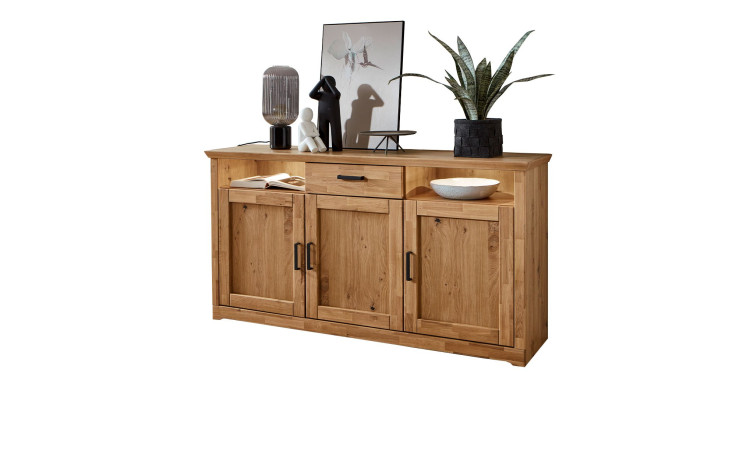 Sideboard Bristol in Asteiche Bianco aus Massivholz, Furnier und Holzwerkstoff