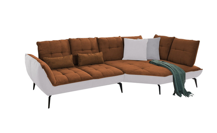 Komfort-Ecksofa vito Ticona, in der Farbausführung Kupfer / Silver