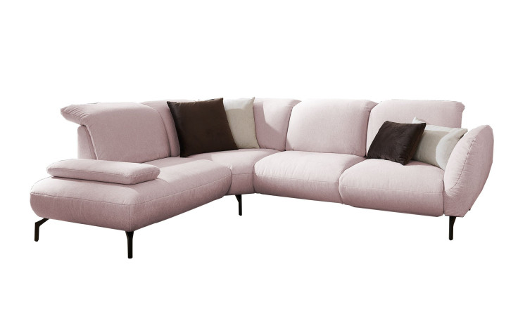 Komfort-Ecksofa vito Bevy, in der Farbausführung Rose
