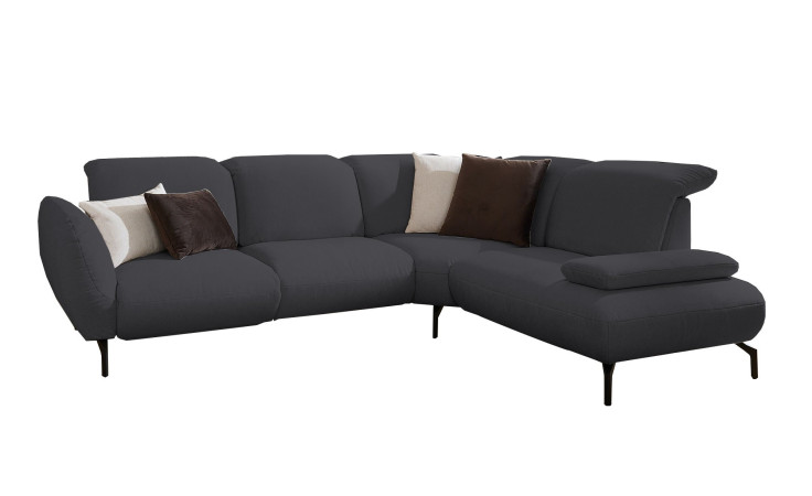 Komfort-Ecksofa vito Bevy, in der Farbausführung Anthrazit