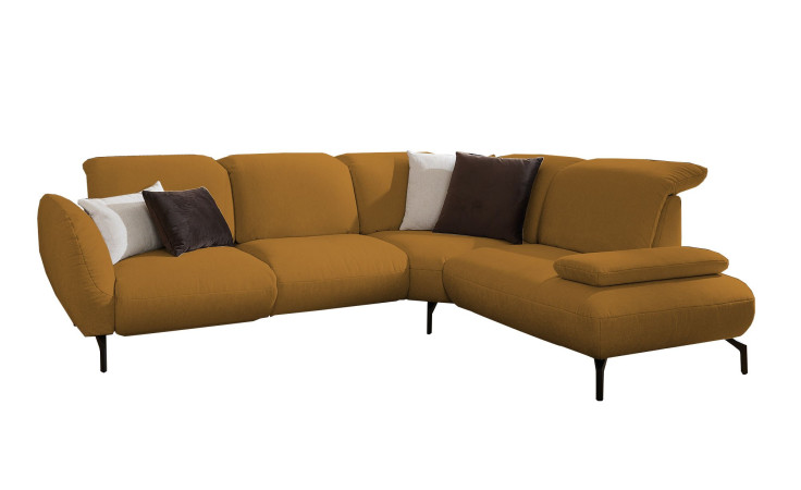 Komfort-Ecksofa vito Bevy, in der Farbausführung Mustard