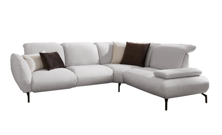Komfort-Ecksofa vito Bevy, in der Farbausführung Silver
