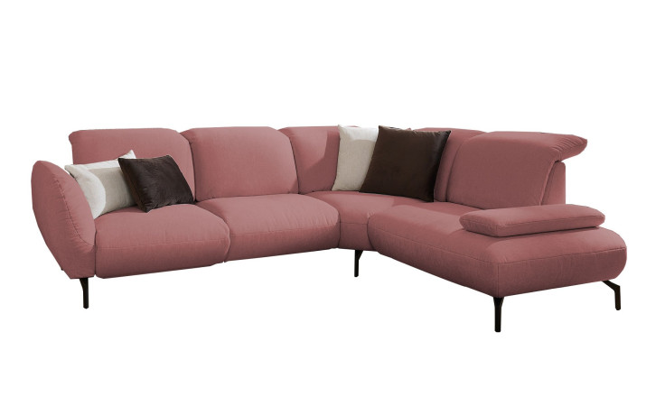 Basis-Ecksofa vito Bevy, in der Farbausführung Altrosa