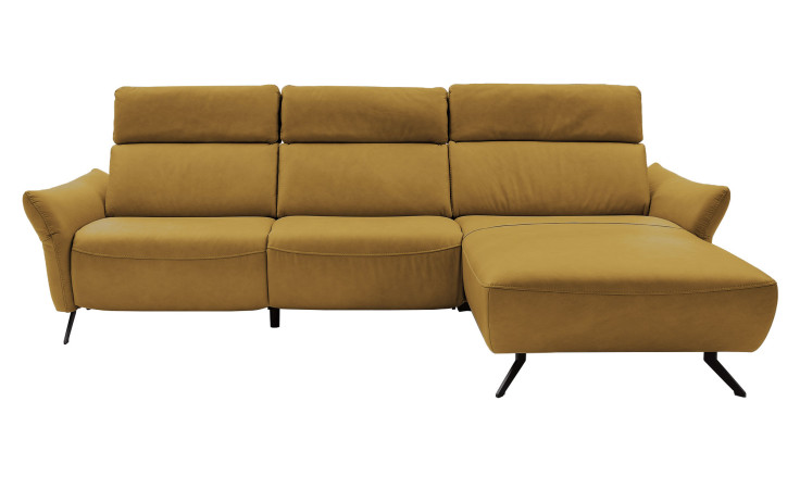 Ecksofa Musterring MR 280 aus Echtleder in der Farbe Kurkuma