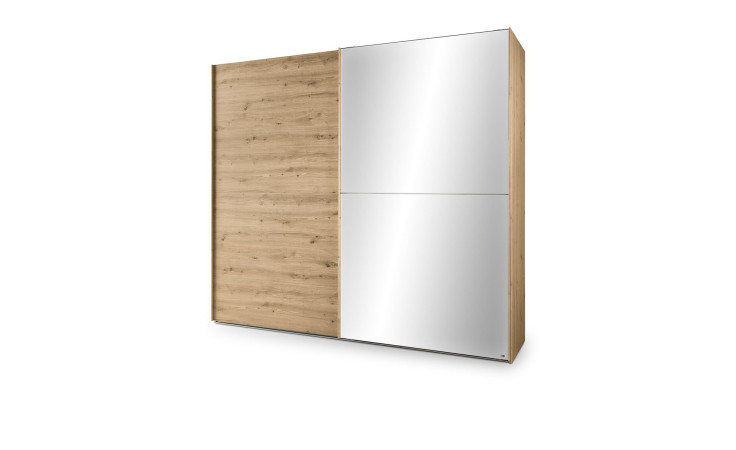 Schwebetürenschrank set one Henderson im Dekor Eiche-Artisan-Nachbildung und 1 Spiegeltür
