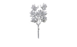 Fruchtstandbund 24 cm aus Kunststoff in silber.