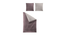 Mako-Satin Bettwäsche in der Größe 135 x 200 cm und in den Farbausführungen lila, silber