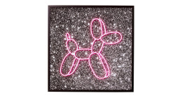 Glasbild  Balloon Dog LED mehrfarbig