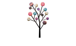Wandgarderobe Tree 111 cm in einer bunten Ausführung
