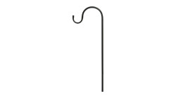 Stab 97 cm aus Metall mit gebogener Spitze.