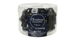 Christbaumanhänger-Set Mini-Sterne 12 tlg. in schwarz matt und glänzend.