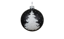 Christbaumkugel Schwarz 8 cm 