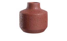 Keramikvase Autenntico 22 cm aus rotem Keramik in einer runden Form.