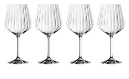 Cocktailglas Gin & Tonic 4er-Set 640 ml aus transparenten Kristallglas in einer Wellen-Optik.