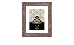 Bilderrahmen Vintage 24 x 30 cm mit einem braunen Holzrahmen und transparentem Glas.