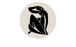 Glasbild Figures and Lines 50 cm Frau als Figur