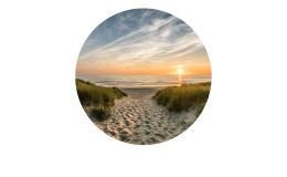 Glasbild Weg Zum Strand 30 cm Durchmesser. Bild mit Thema - Strand.