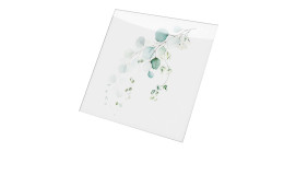 Glasbild Watercoloured Leaves 20 x 20 cm. Glasbild mit dem Thema - Blätter.