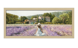 Rahmenbild Durch das Lavendelfeld 60 x 130 cm