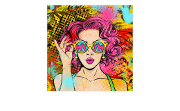 Glasbild Wow 30 x 30 cm