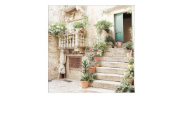 Glasbild Mediterranean House 30 x 30 cm
