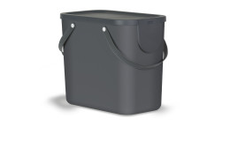 Recycling Müllsystem Albula 25 l aus Kunststoff in anthrazit.